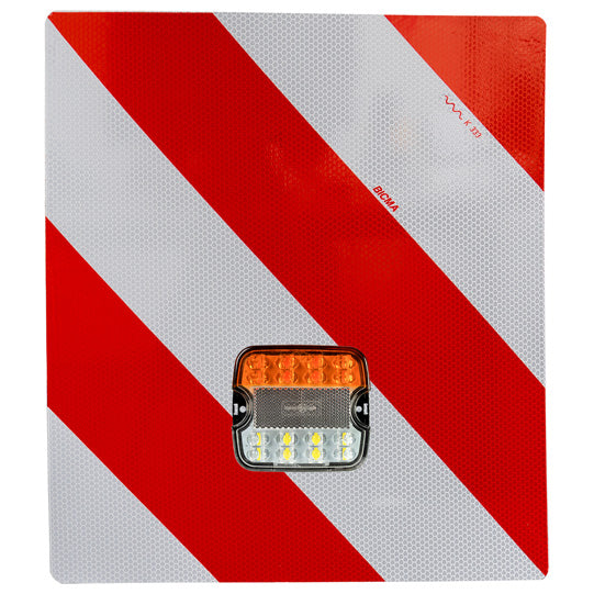 Ylisuuren auton varoituskyltti + FABRILcar® 2-K LED-valo, vasen etu