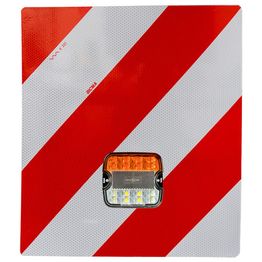 Oversize warning sign + FABRILcar® 2-K light LED, front right