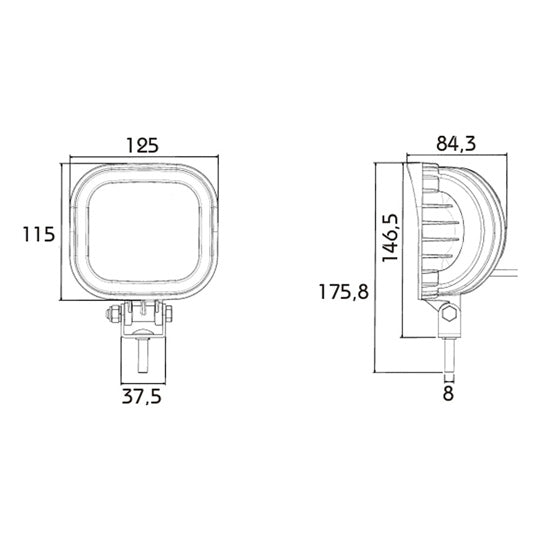 Pro-Rock II, LED worklight, 12-80V, 2000Lm, 0.5m, ADR