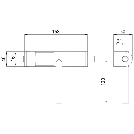 Sliding bracket f. tipper hinge, raw stl.
