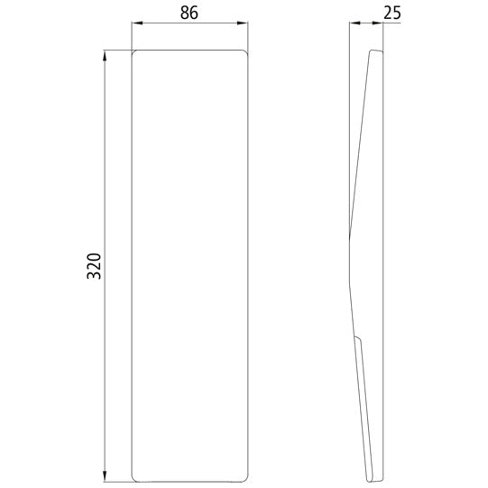 Stanchion wedge 500-1, raw