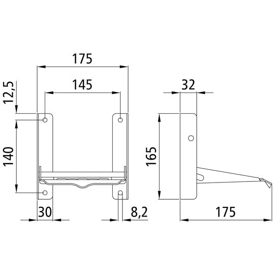 Folding step 116, approx. 163 x 150 mm (W x D), galvanised
