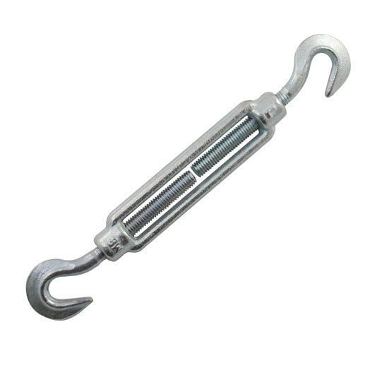Turnbuckle, galvanised, M 8, w/ 2 hooks