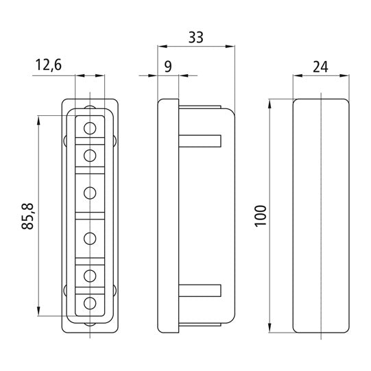 Ändpluggar, PUR, svarta, för instickning