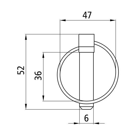 Folding pin, galvanised, 6 mm, round spring washer