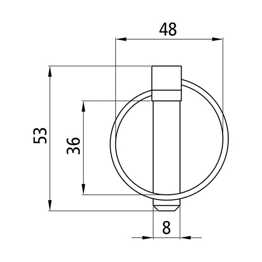 Cotter pin, galvanised, 8 mm, round spring washer