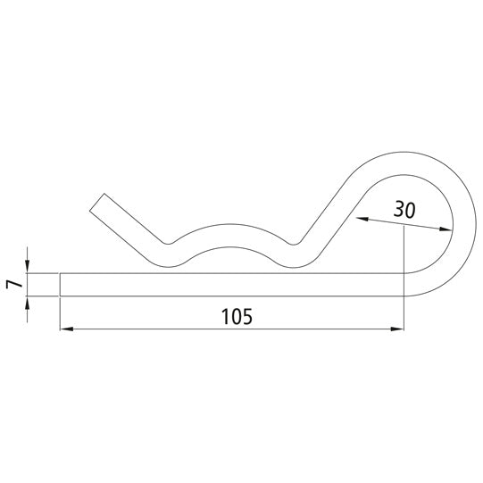 Fjädersprint, enkel, elförzinkad, 7 mm