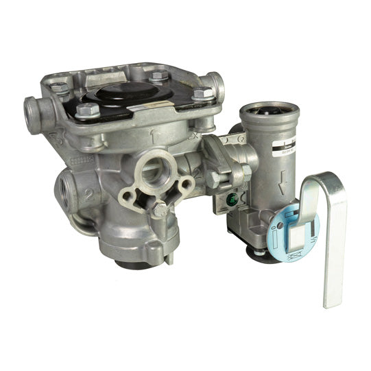 Släpvagnsbromsventil, utan utlösningsventil, med bromsfjädringsregulator