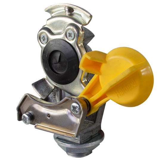 Protect-O coupling head, yellow (brake), w/ filter, M16 x 1.5
