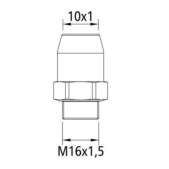 GE connector 10 x 1.0, M16 x 1.5