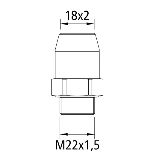 GE connector M18 x 2.0, M22 x 1.5