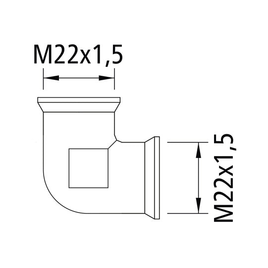 90° mutka M22 x 1.5/M22 x 1.5