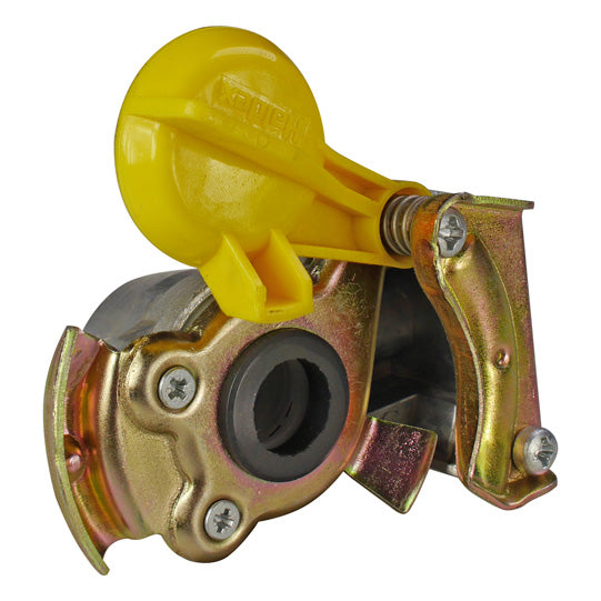 Coupling head with filter, brake (yellow), M16 x 1.5