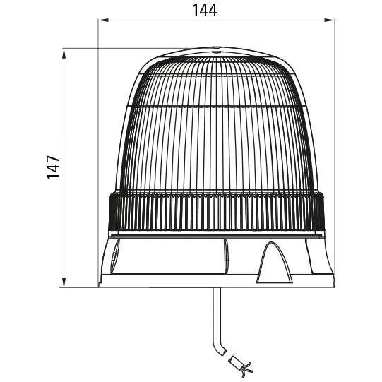 FABRILcar® Beacon LED 42-440, 12/24 V, open end, 0.3 m, high