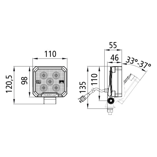 FABRILcar® WorkFAB II LED 2000, 12/24 V,1.5 m,2000 lm,Superseal