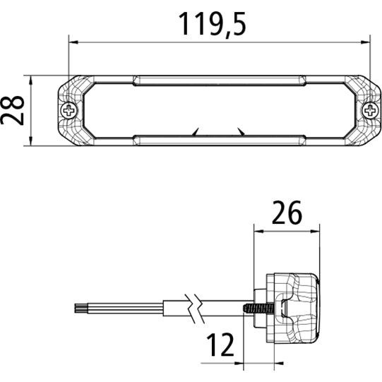 FABRILcar® StrobeFAB II, LED strobe/beacon, 12/24 V, amber