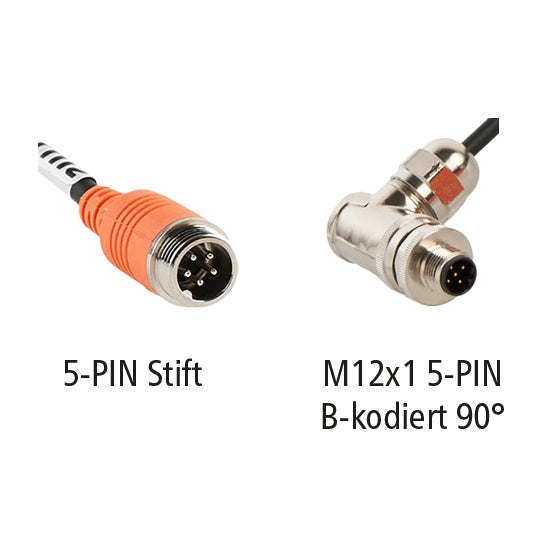 LUIS-sovitinkaapeli 5-nastainen - M12x1 5-nastainen B-koodattu 90°