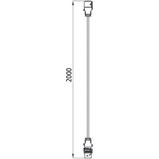 Extension cable, 7-pin HDSCS, 2000 mm