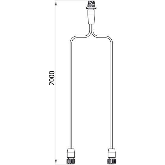 Y-förlängningskabel, 7-polig AMP, 2,0 m