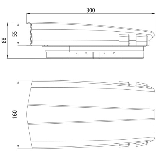Roof vent, white, ABS plastic
