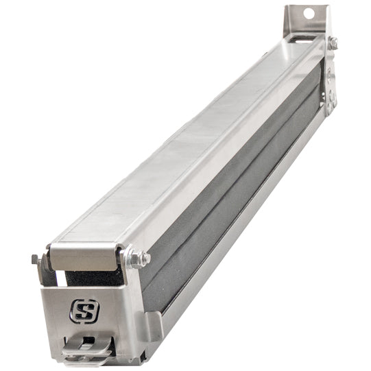 Shovel and brush holder, stainless steel, cellular rubber, lockable, 595x84x113