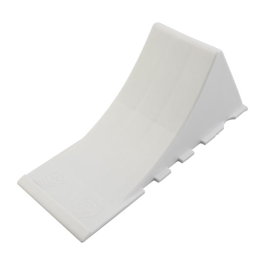 Plastic-wheel chock, white, 223 × 89 × 92 mm, 1500/750 kg