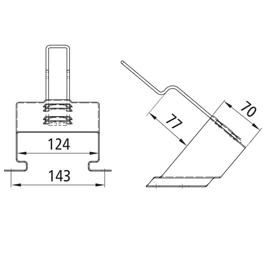 Restraint shoe holder G 36, galvanised, f. screw. on