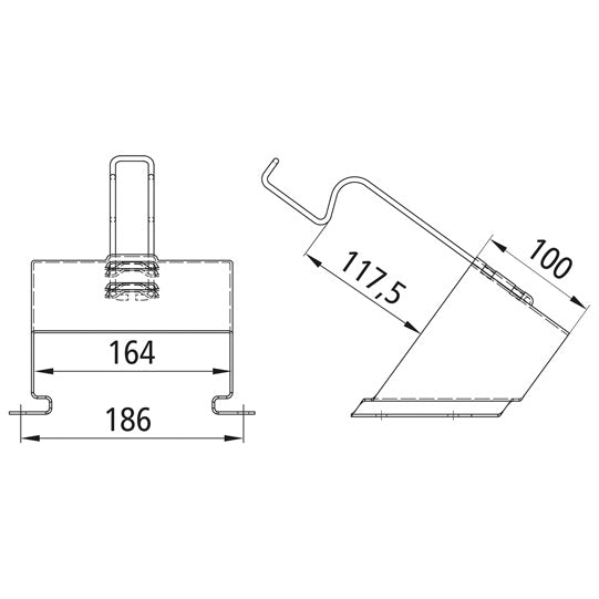 Restraint shoe holder G 46, galvanised, f. screw. on