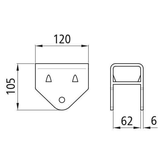 Sliding spring shoe 452 G cold-formed, for spring width 60 mm