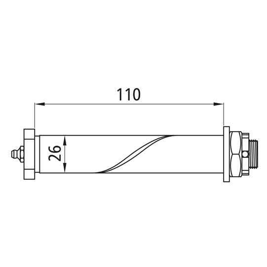 Spring bolt N 26, shaft Ø 26 mm x length 110 mm,