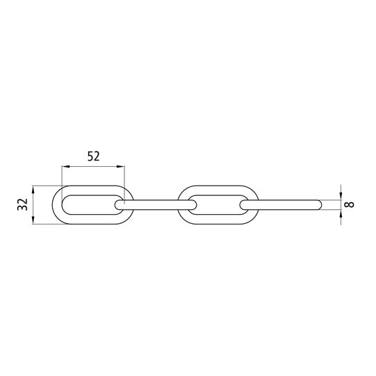 C-link chain, straight, galvanised, 8 mm, 30 m