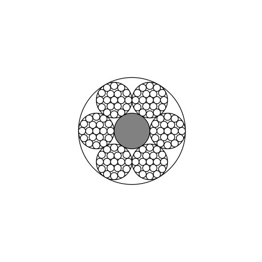 Rundt rep 6 x 19 med fiberkärna, galvaniserad, Ø 6 mm = 50