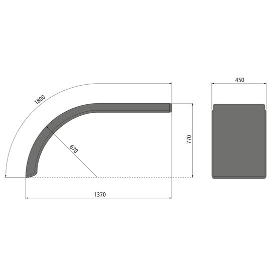 Double/triple-axle mudguard DE-PE 4519 End piece