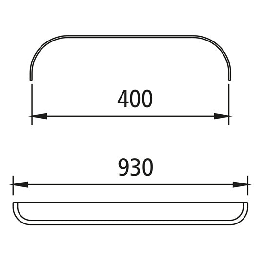 Mudguard - plastic DM - PE 40.940, straight centre section