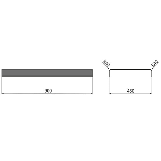 Double/triple-axle mudguard DM-PE 45.900 straight centre sectio