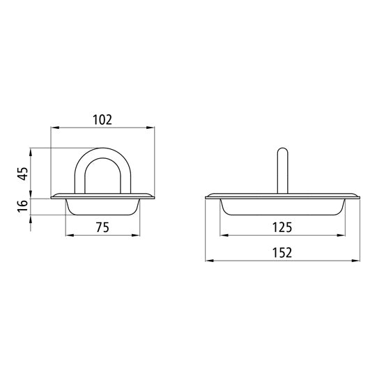 Lashing bracket, loose, hot-dip galvanized