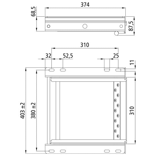 Stepladder, 1 step, stl. hot-dip galvanized, extendable