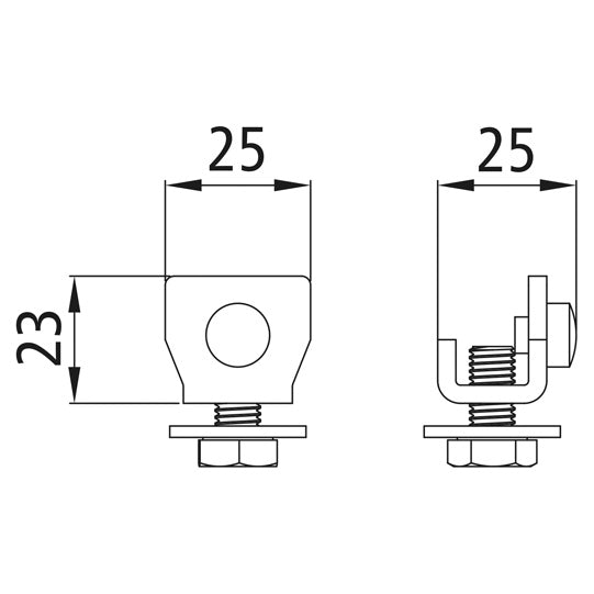 Rail stopper f. profile 100/type 21, short, galvanised