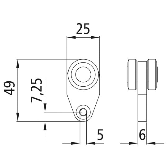 Tarpaulin roller f. profile 100/type 21, plastic