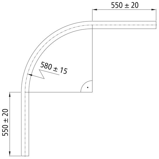 Circular bend 90 degrees f. profile 400/type 24, galvanised stl