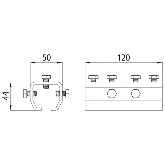 Connecting sleeve f. profile 300/type 23, galvanised