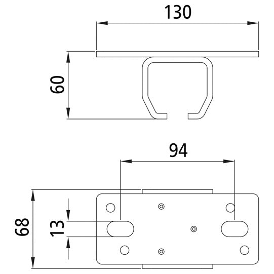 Ceiling fixing sleeve for profile 400/type 24, galvanized