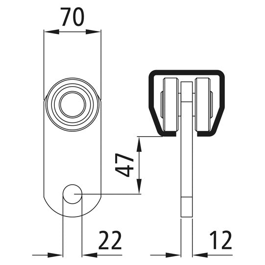 Rulle för profil 600/typ 26, galvaniserad, enkelpar