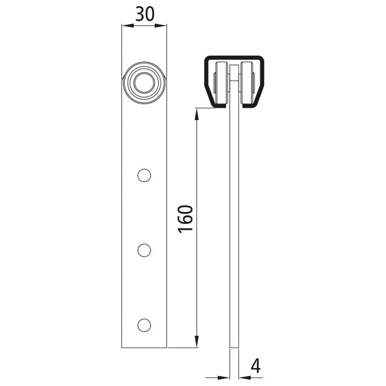 Roller for profile 300/type 23, galvanized, single pair