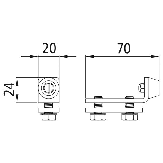 Rail stopper f. profile 300/type 23, galvanised