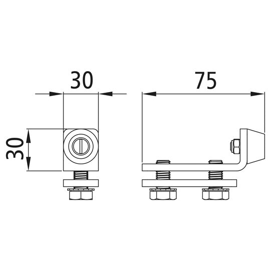 Rail stopper for profile 400/type 24, galvanized