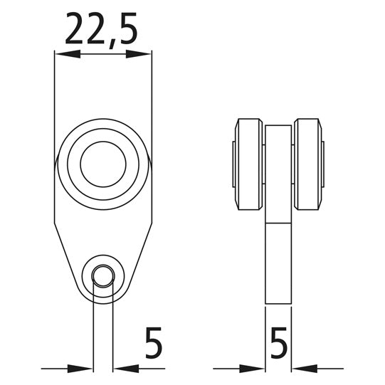 Tarpaulin roller for profile 45/type 12, plastic