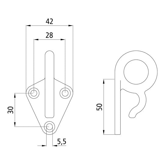 Combination tarpaulin hook, stl. hot-dip galvanized