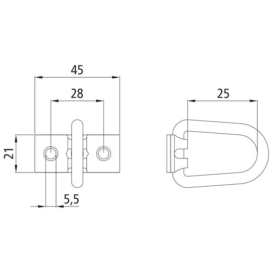 Bracket cramp 25 mm, hinged, galvanized, inch-approved