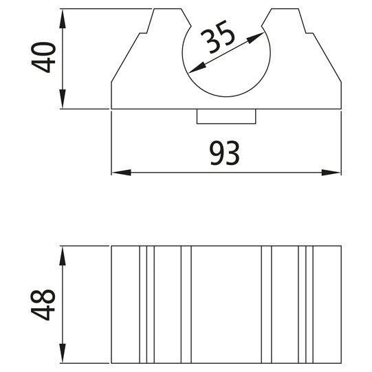 Rubber holder f. tarpaulin tube Ø 35 mm